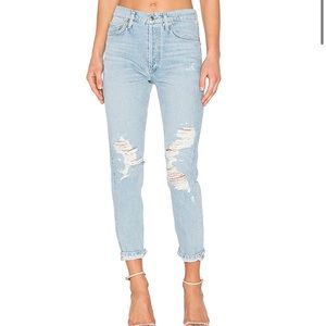 Agolde Light Blue Distressed Women Jeans